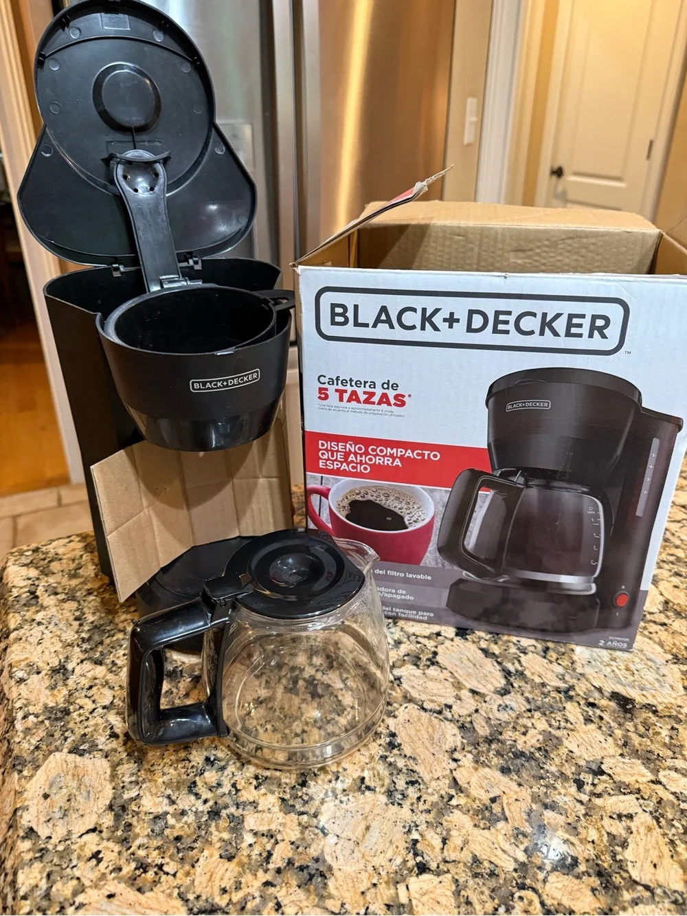 Black & Decker Black Drip Coffee Maker with Glass Carafe